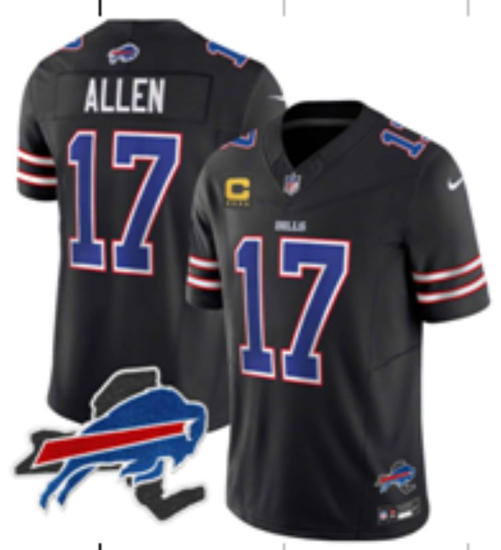 Men Buffalo Bills 17 Allen black Nike 2025 Limited NFL Jersey style 0035